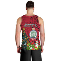 Niue Christmas Men Tank Top Coat of Arms and Polynesian Tattoo Xmas Element Christmas Red Vibe LT03 - Polynesian Pride