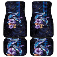 Hawaiian Whales Love Couple Car Mats Hibiscus and Kakau Art Tattoo Night Sky Vibe