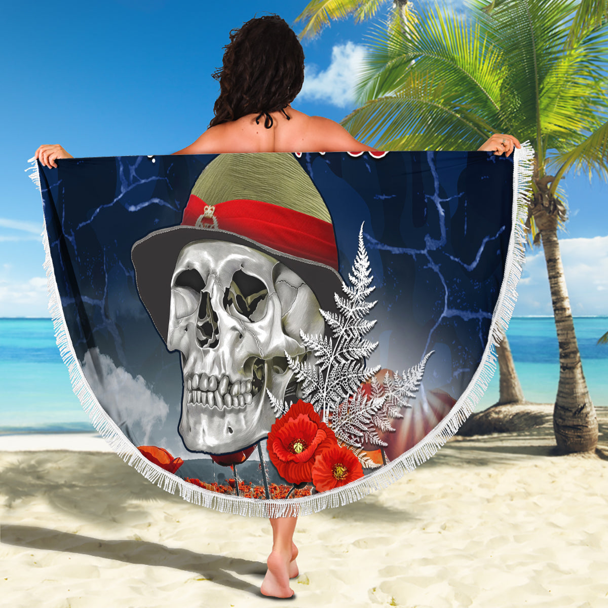 New Zealand ANZAC Day Beach Blanket Freedom Ain't Free