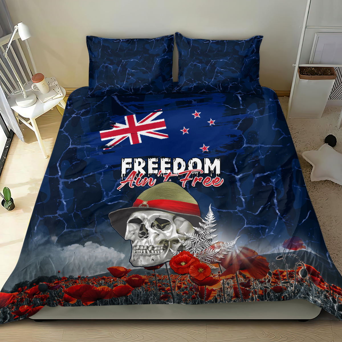New Zealand ANZAC Day Bedding Set Freedom Ain't Free