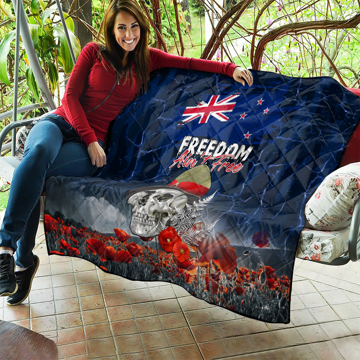New Zealand ANZAC Day Quilt Freedom Ain't Free