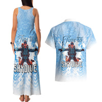 New Zealand Sky Diving Couples Matching Tank Maxi Dress and Hawaiian Shirt Lets Get High
