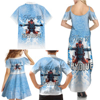 New Zealand Sky Diving Family Matching Summer Maxi Dress and Hawaiian Shirt Lets Get High