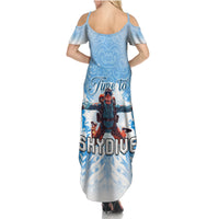 New Zealand Sky Diving Family Matching Summer Maxi Dress and Hawaiian Shirt Lets Get High