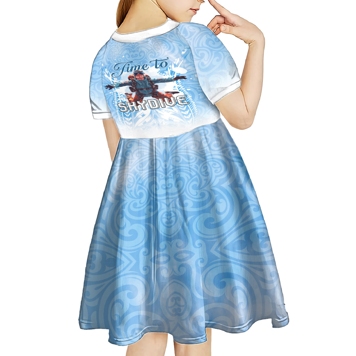 New Zealand Sky Diving Kid Short Sleeve Dress Lets Get High