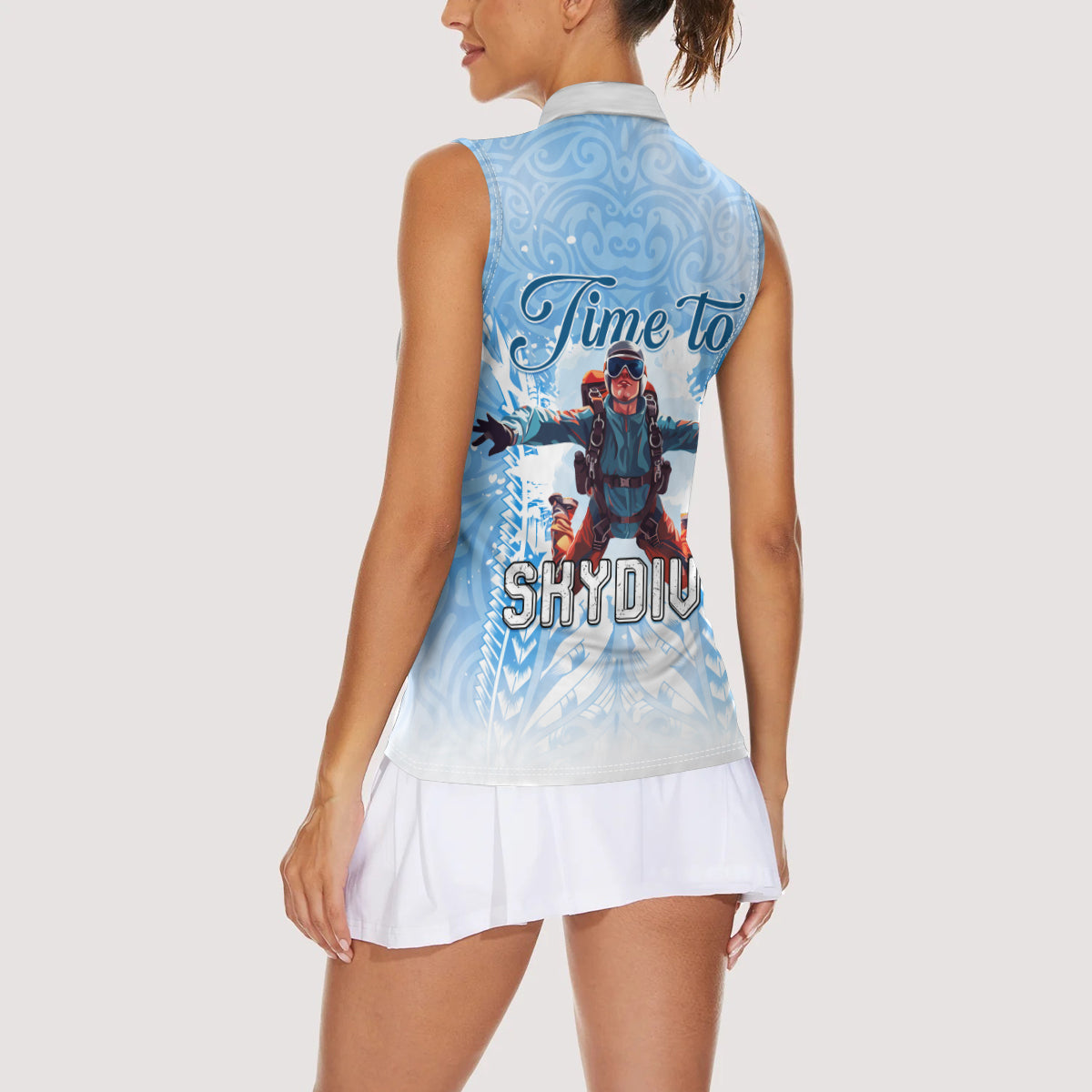 New Zealand Sky Diving Women Sleeveless Polo Shirt Lets Get High