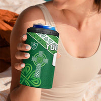 New Zealand And Ireland Rugby Custom 4 in 1 Can Cooler Tumbler Maori Tiki With Shamrock
