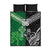 New Zealand And Ireland Rugby Custom Quilt Bed Set Maori Tiki With Shamrock