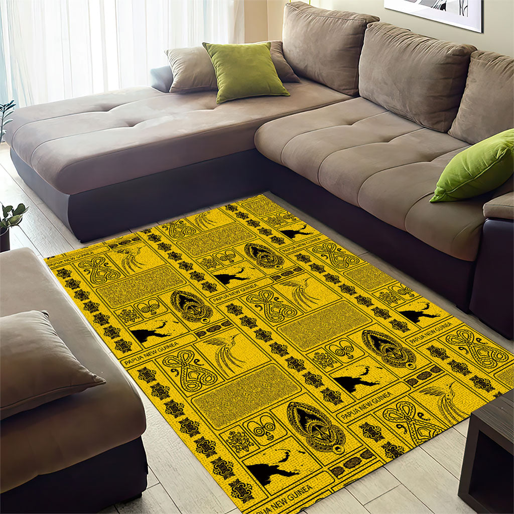 Papua New Guinea Heritage Motif Area Rug Yellow Version LT05 - Polynesian Pride