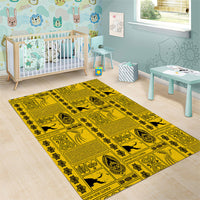 Papua New Guinea Heritage Motif Area Rug Yellow Version LT05 - Polynesian Pride