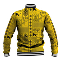 Papua New Guinea Heritage Motif Baseball Jacket Yellow Version LT05 - Polynesian Pride