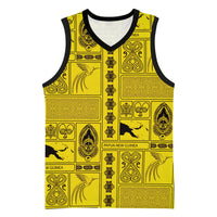 Papua New Guinea Heritage Motif Basketball Jersey Yellow Version LT05 Unisex Yellow - Polynesian Pride
