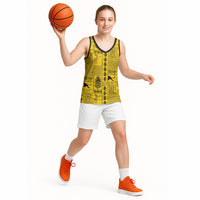 Papua New Guinea Heritage Motif Basketball Jersey Yellow Version LT05 - Polynesian Pride