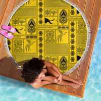 Papua New Guinea Heritage Motif Beach Blanket Yellow Version LT05 - Polynesian Pride