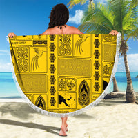 Papua New Guinea Heritage Motif Beach Blanket Yellow Version LT05 - Polynesian Pride