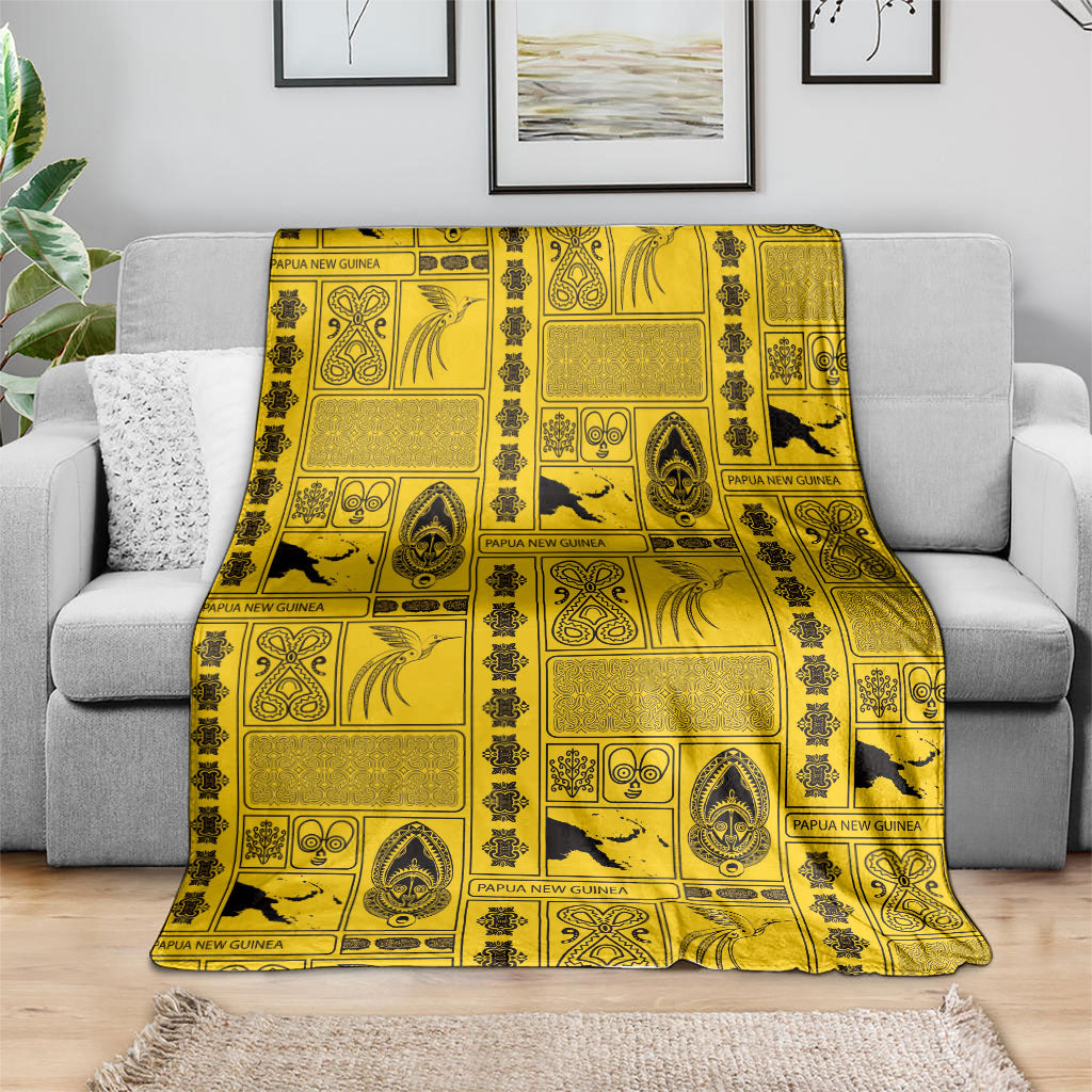 Papua New Guinea Heritage Motif Blanket Yellow Version LT05 - Polynesian Pride