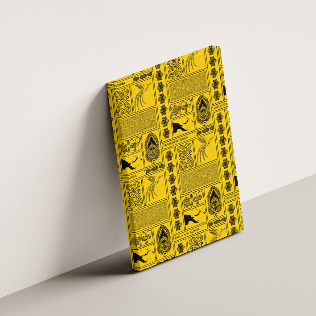 Papua New Guinea Heritage Motif Canvas Wall Art Yellow Version LT05 - Polynesian Pride