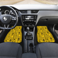 Papua New Guinea Heritage Motif Car Mats Yellow Version LT05 Set 2pcs - Front Yellow - Polynesian Pride