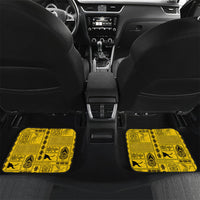 Papua New Guinea Heritage Motif Car Mats Yellow Version LT05 Set 2pcs - Back Yellow - Polynesian Pride