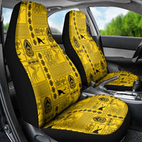 Papua New Guinea Heritage Motif Car Seat Cover Yellow Version LT05 - Polynesian Pride