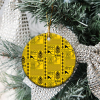 Papua New Guinea Heritage Motif Ceramic Ornament Yellow Version LT05 - Polynesian Pride
