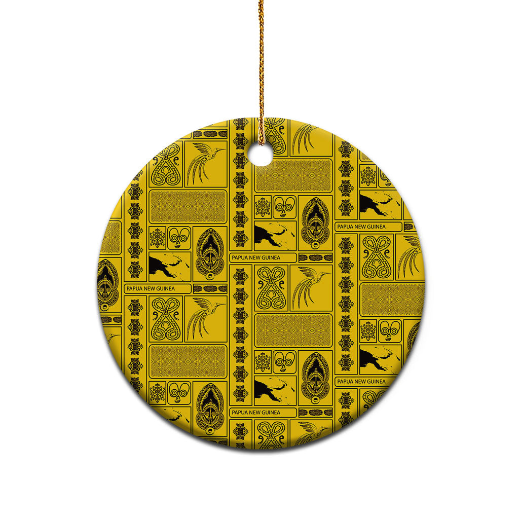Papua New Guinea Heritage Motif Ceramic Ornament Yellow Version LT05 - Polynesian Pride