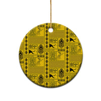 Papua New Guinea Heritage Motif Ceramic Ornament Yellow Version LT05 - Polynesian Pride