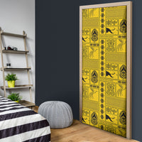 Papua New Guinea Heritage Motif Door Cover Yellow Version LT05 - Polynesian Pride