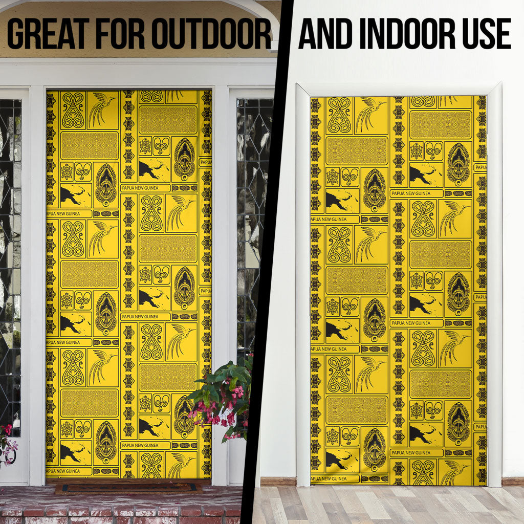 Papua New Guinea Heritage Motif Door Cover Yellow Version LT05 - Polynesian Pride