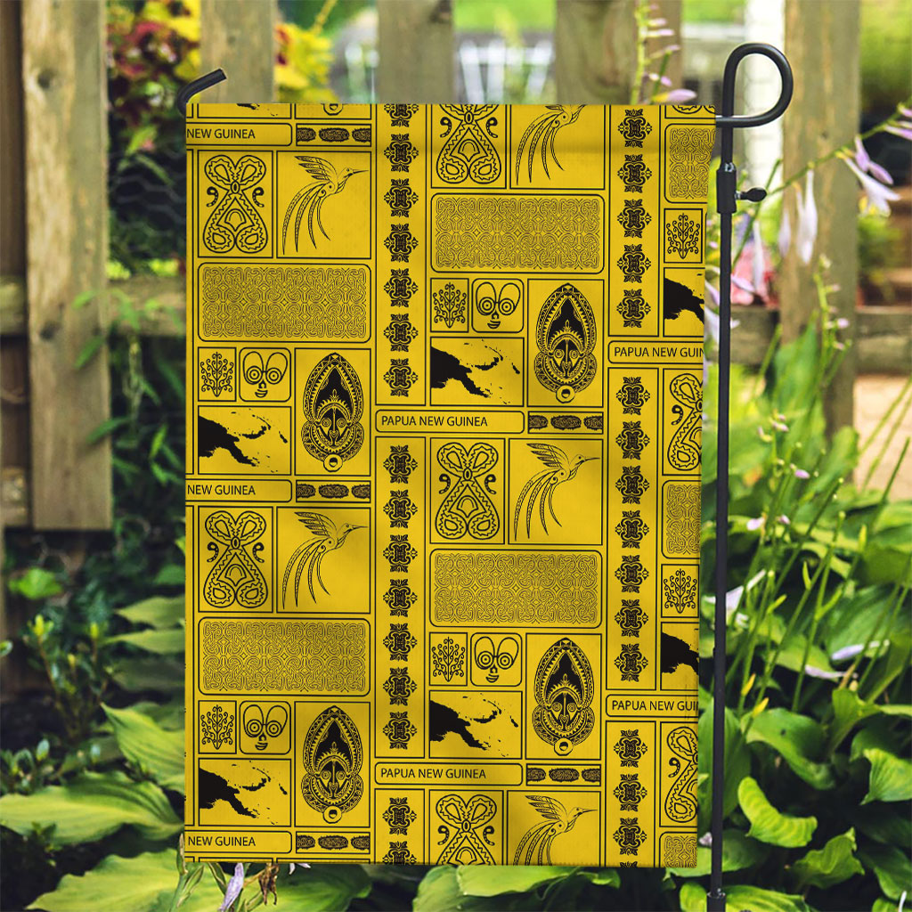 Papua New Guinea Heritage Motif Garden Flag Yellow Version LT05 Garden Flag Yellow - Polynesian Pride