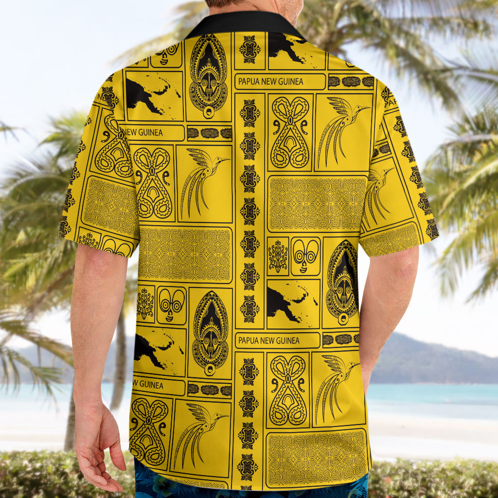 Papua New Guinea Heritage Motif Hawaiian Shirt Yellow Version LT05 - Polynesian Pride