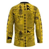 Papua New Guinea Heritage Motif Hockey Jersey Yellow Version LT05 - Polynesian Pride