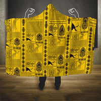 Papua New Guinea Heritage Motif Hooded Blanket Yellow Version LT05 - Polynesian Pride