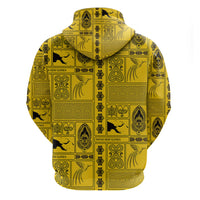 Papua New Guinea Heritage Motif Hoodie Yellow Version LT05 - Polynesian Pride