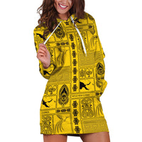 Papua New Guinea Heritage Motif Hoodie Dress Yellow Version LT05 Yellow - Polynesian Pride