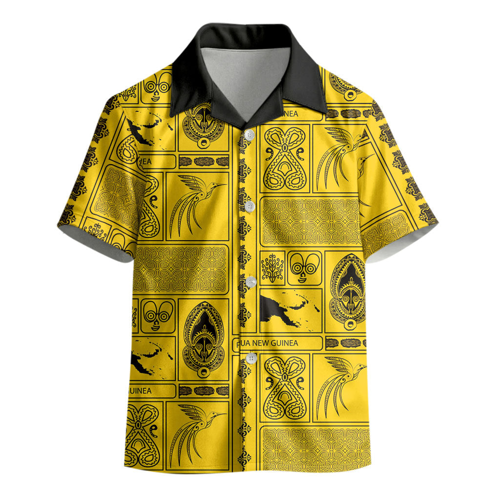 Papua New Guinea Heritage Motif Kid Hawaiian Shirt Yellow Version LT05 - Polynesian Pride
