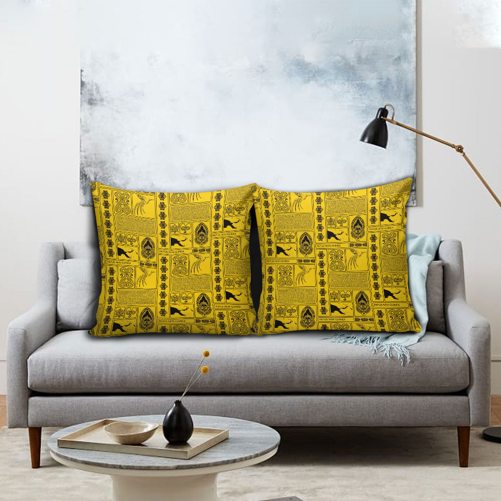 Papua New Guinea Heritage Motif Pillow Cover Yellow Version LT05 - Polynesian Pride