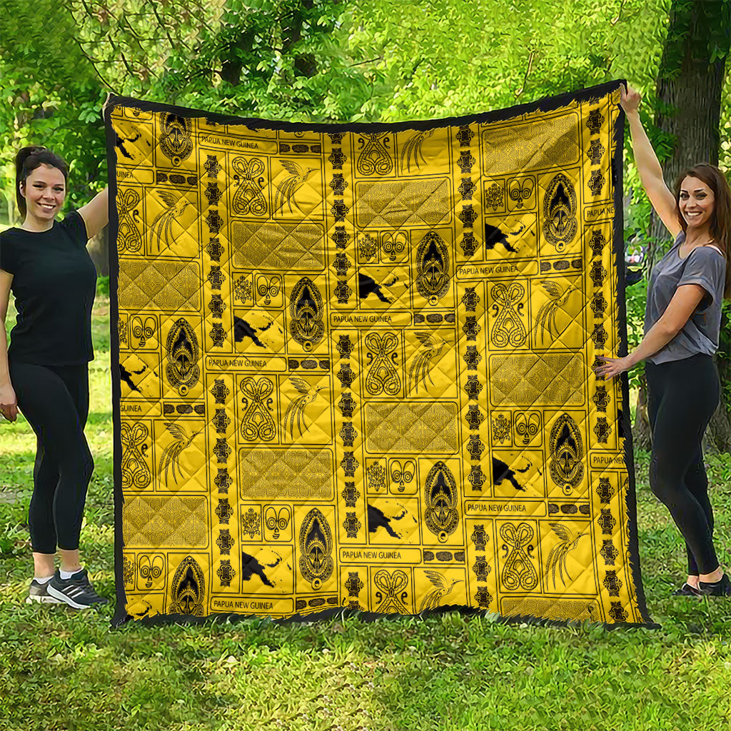 Papua New Guinea Heritage Motif Quilt Yellow Version LT05 - Polynesian Pride