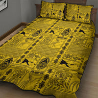Papua New Guinea Heritage Motif Quilt Bed Set Yellow Version LT05 - Polynesian Pride