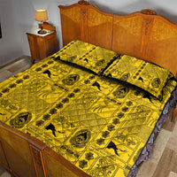 Papua New Guinea Heritage Motif Quilt Bed Set Yellow Version LT05 - Polynesian Pride