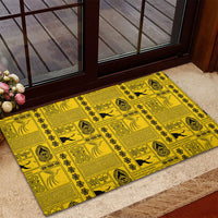 Papua New Guinea Heritage Motif Rubber Doormat Yellow Version LT05 - Polynesian Pride