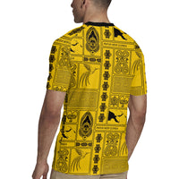 Papua New Guinea Heritage Motif Rugby Jersey Yellow Version LT05 - Polynesian Pride