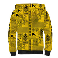 Papua New Guinea Heritage Motif Sherpa Hoodie Yellow Version LT05 - Polynesian Pride
