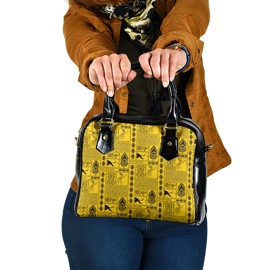 Papua New Guinea Heritage Motif Shoulder Handbag Yellow Version LT05 One Size Yellow - Polynesian Pride