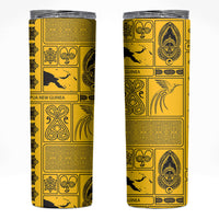 Papua New Guinea Heritage Motif Skinny Tumbler Yellow Version LT05 Yellow - Polynesian Pride