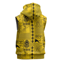 Papua New Guinea Heritage Motif Sleeveless Hoodie Yellow Version LT05 - Polynesian Pride