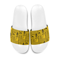 Papua New Guinea Heritage Motif Slide Sandals Yellow Version LT05 Yellow - Polynesian Pride