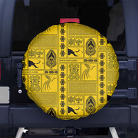 Papua New Guinea Heritage Motif Spare Tire Cover Yellow Version LT05 No hole Yellow - Polynesian Pride