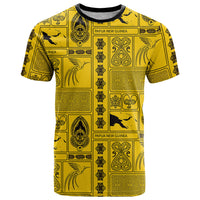 Papua New Guinea Heritage Motif T Shirt Yellow Version LT05 Yellow - Polynesian Pride