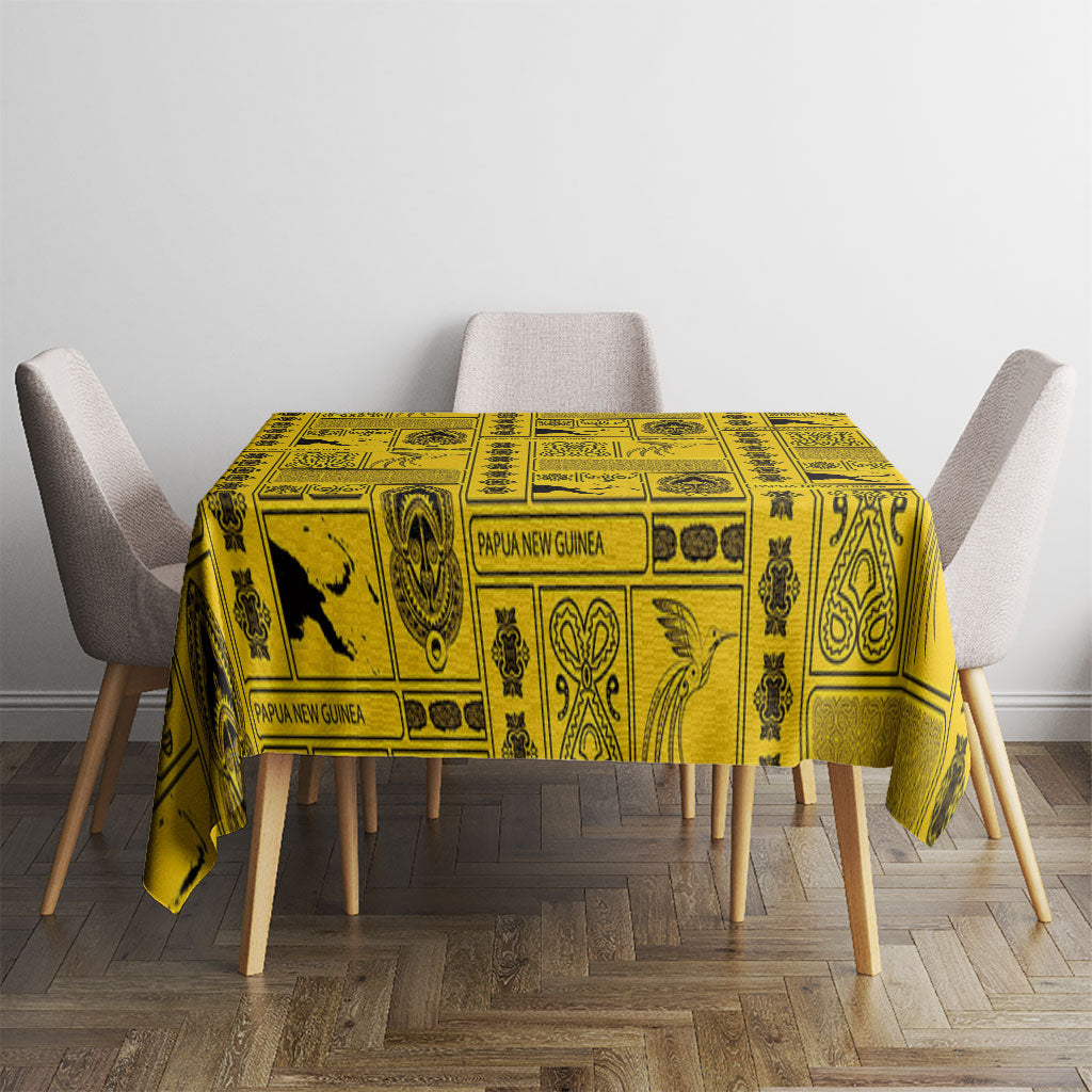 Papua New Guinea Heritage Motif Tablecloth Yellow Version LT05 - Polynesian Pride